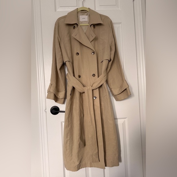 Aritzia Jackets & Blazers - Aritzia Linen/ Tencel Lyocel Classic Beige Trench Coat